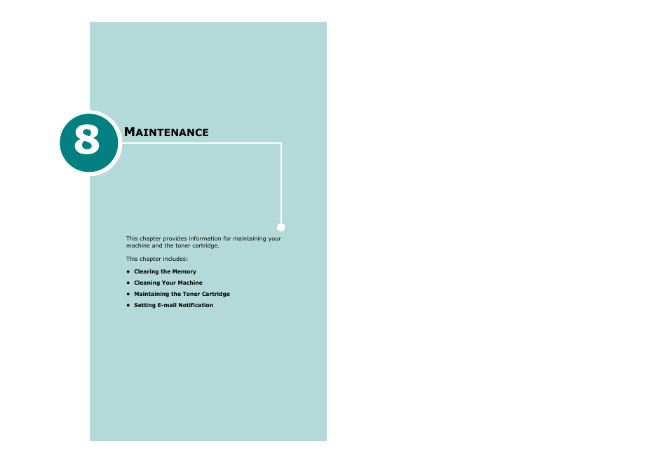 8 maintenance, Chapter 8, Aintenance | Savin AC205 User Manual | Page 188 / 339