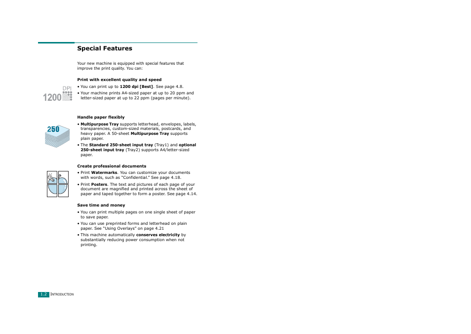 Special features | Savin AC205 User Manual | Page 19 / 339