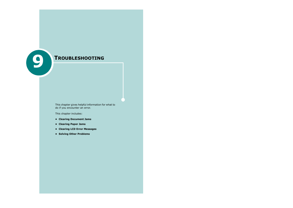 9 troubleshooting, Chapter 9, Roubleshooting | Savin AC205 User Manual | Page 204 / 339