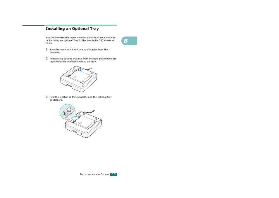 Installing an optional tray | Savin AC205 User Manual | Page 258 / 339