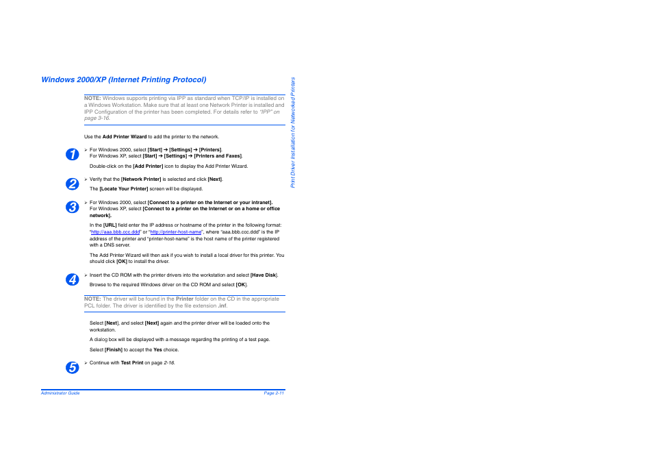 Windows 2000/xp (internet printing protocol), Windows 2000/xp (internet printing protocol) -11, Ee 2-11 ) | Savin AC205 User Manual | Page 303 / 339