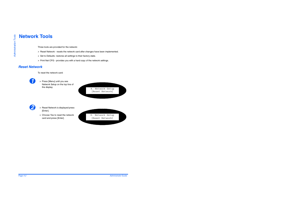 Network tools, Reset network, Network tools -2 | Reset network -2 | Savin AC205 User Manual | Page 328 / 339