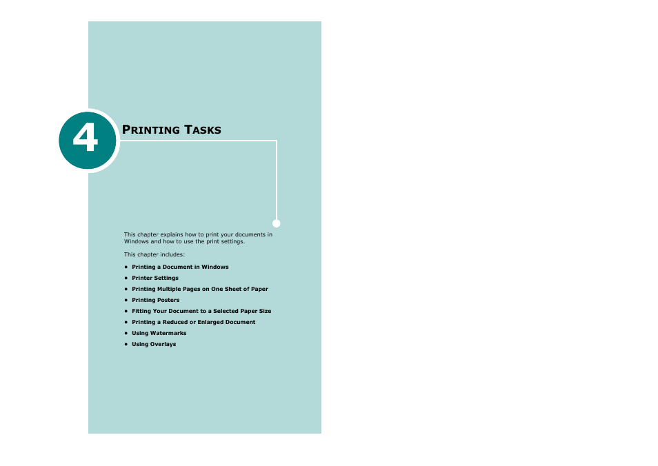 4 printing tasks, Chapter 4, Rinting | Asks | Savin AC205 User Manual | Page 90 / 339