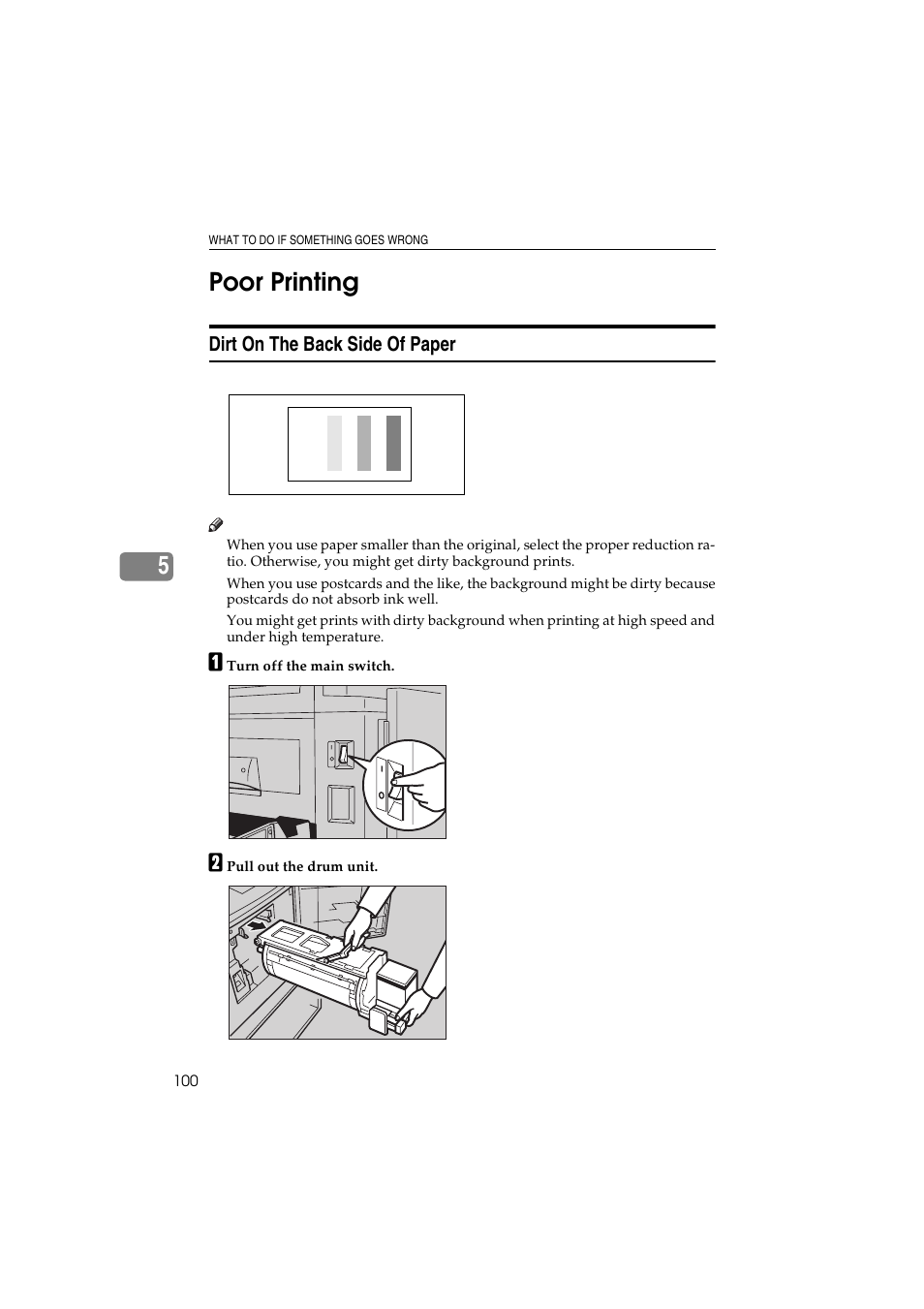 5poor printing, Dirt on the back side of paper | Savin 3150eDNP User Manual | Page 121 / 125