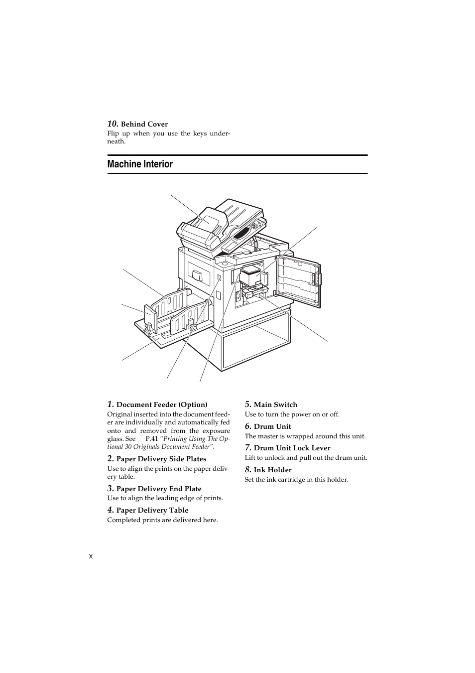 Machine interior | Savin 3150eDNP User Manual | Page 13 / 125