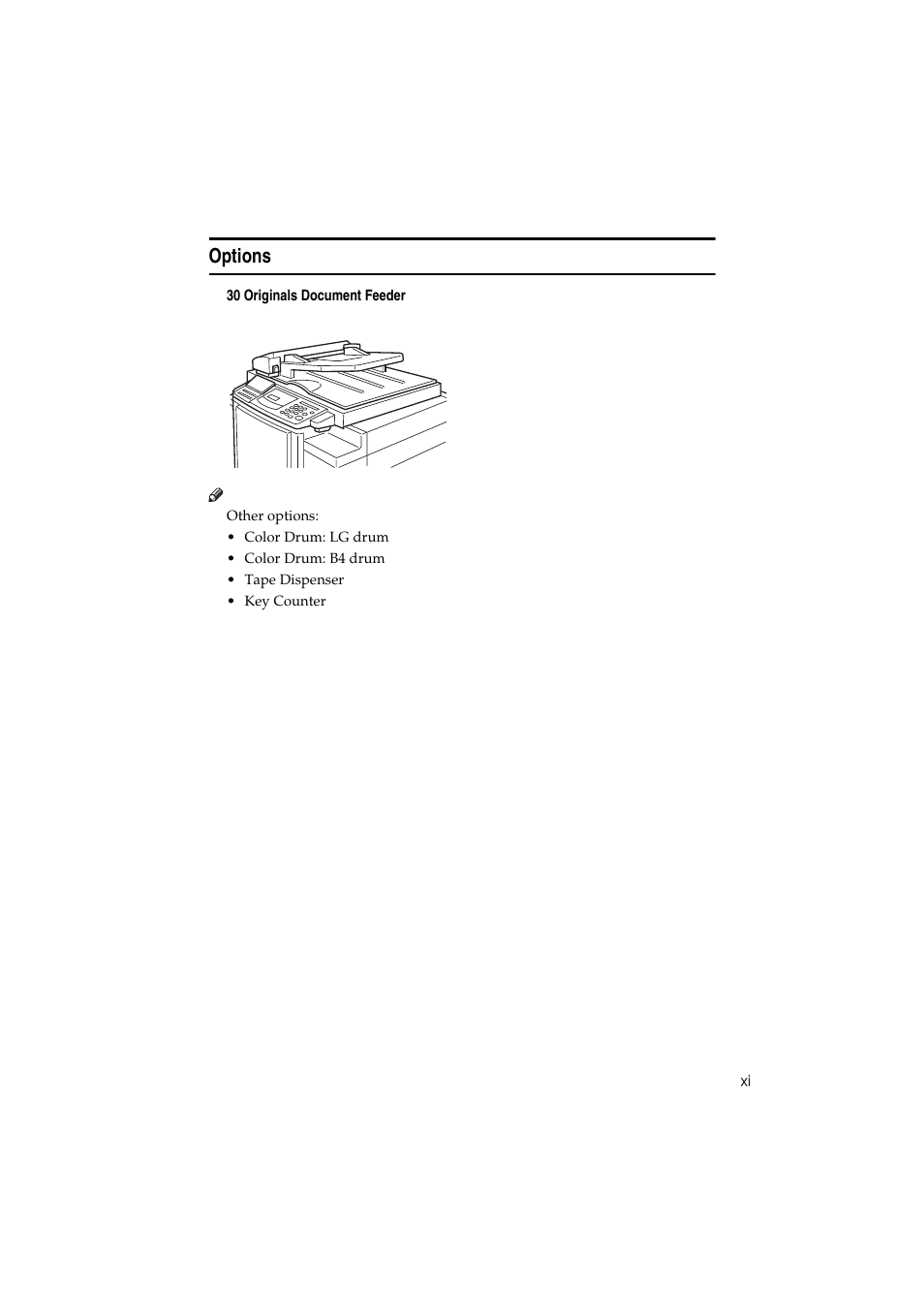Options | Savin 3150eDNP User Manual | Page 14 / 125