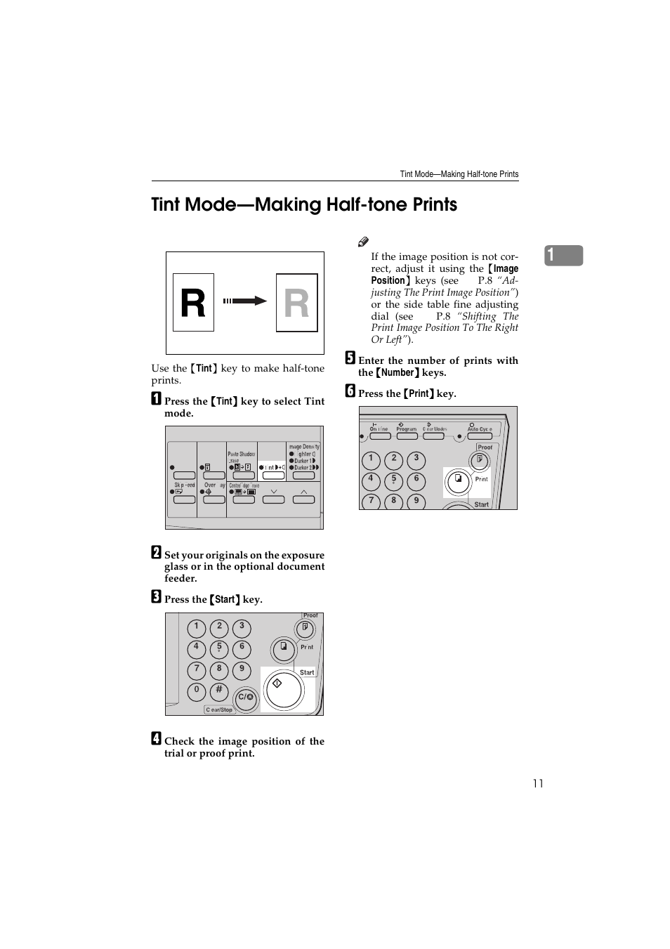 1tint mode—making half-tone prints | Savin 3150eDNP User Manual | Page 32 / 125