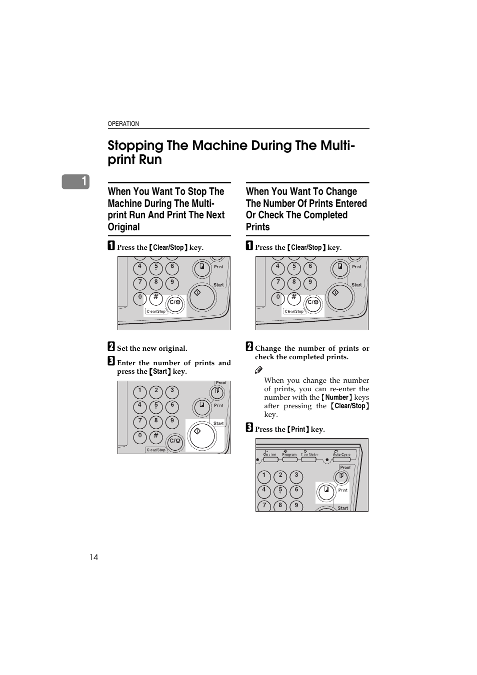 1stopping the machine during the multi- print run | Savin 3150eDNP User Manual | Page 35 / 125