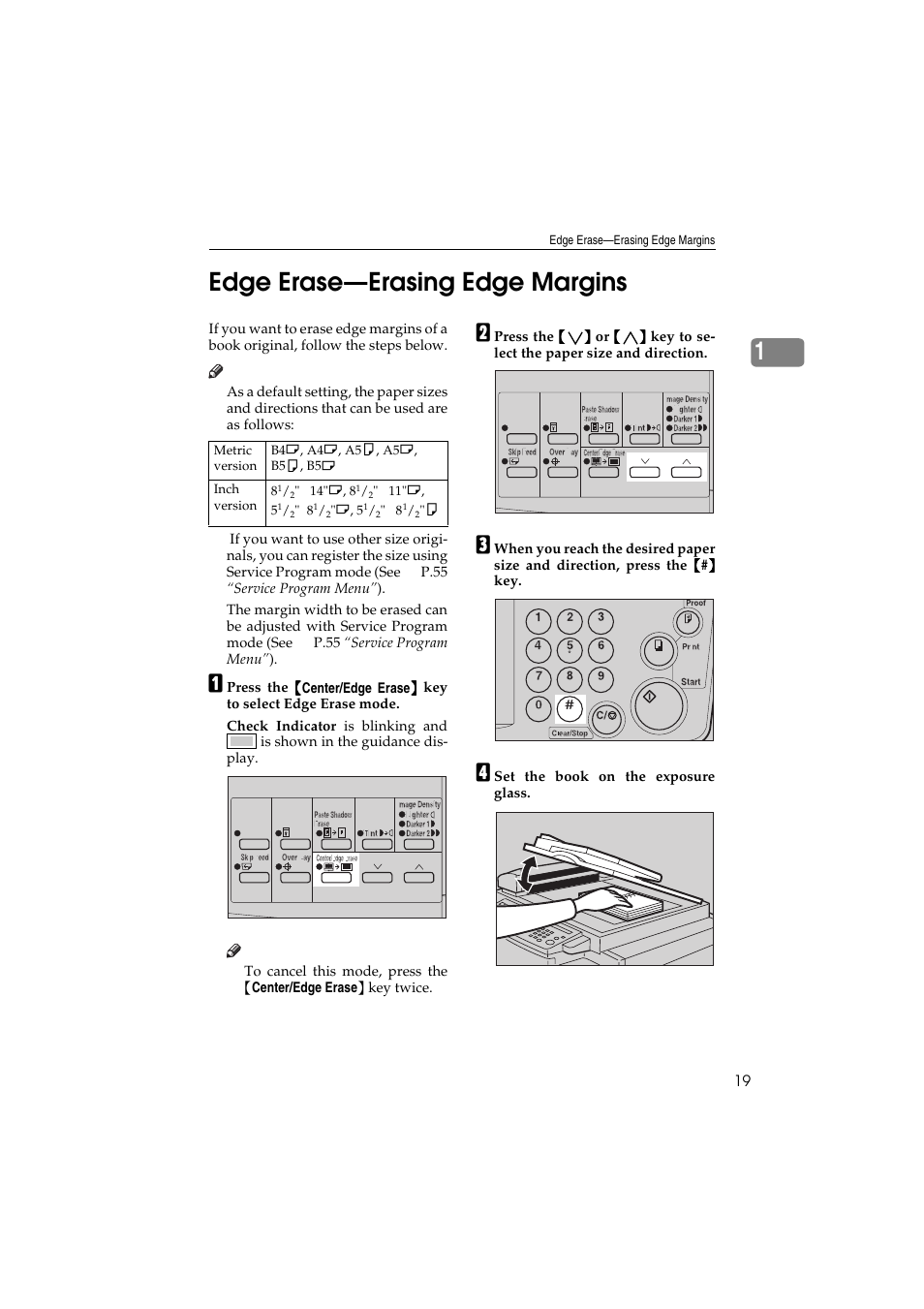 1edge erase—erasing edge margins | Savin 3150eDNP User Manual | Page 40 / 125