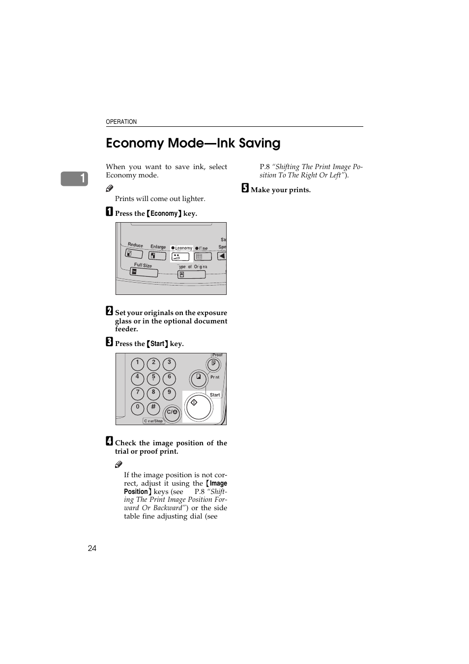 1economy mode—ink saving | Savin 3150eDNP User Manual | Page 45 / 125