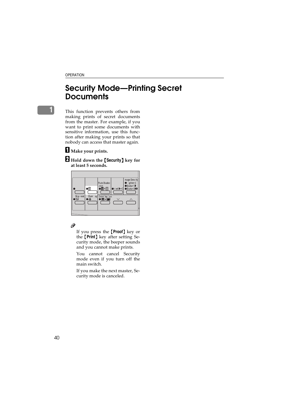 1security mode—printing secret documents | Savin 3150eDNP User Manual | Page 61 / 125
