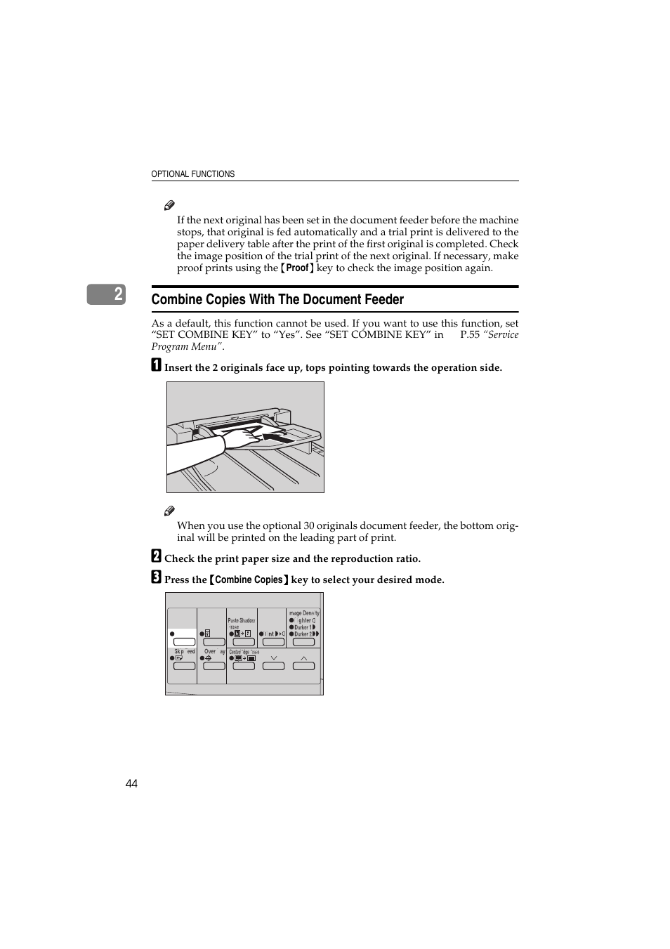 Combine copies with the document feeder | Savin 3150eDNP User Manual | Page 65 / 125