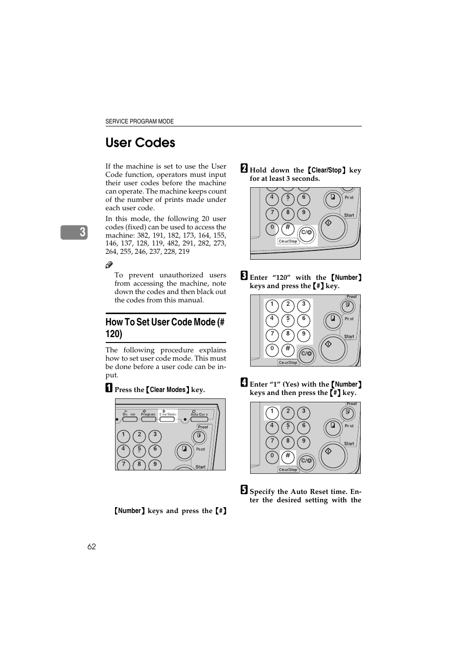 3user codes, How to set user code mode (# 120) | Savin 3150eDNP User Manual | Page 83 / 125
