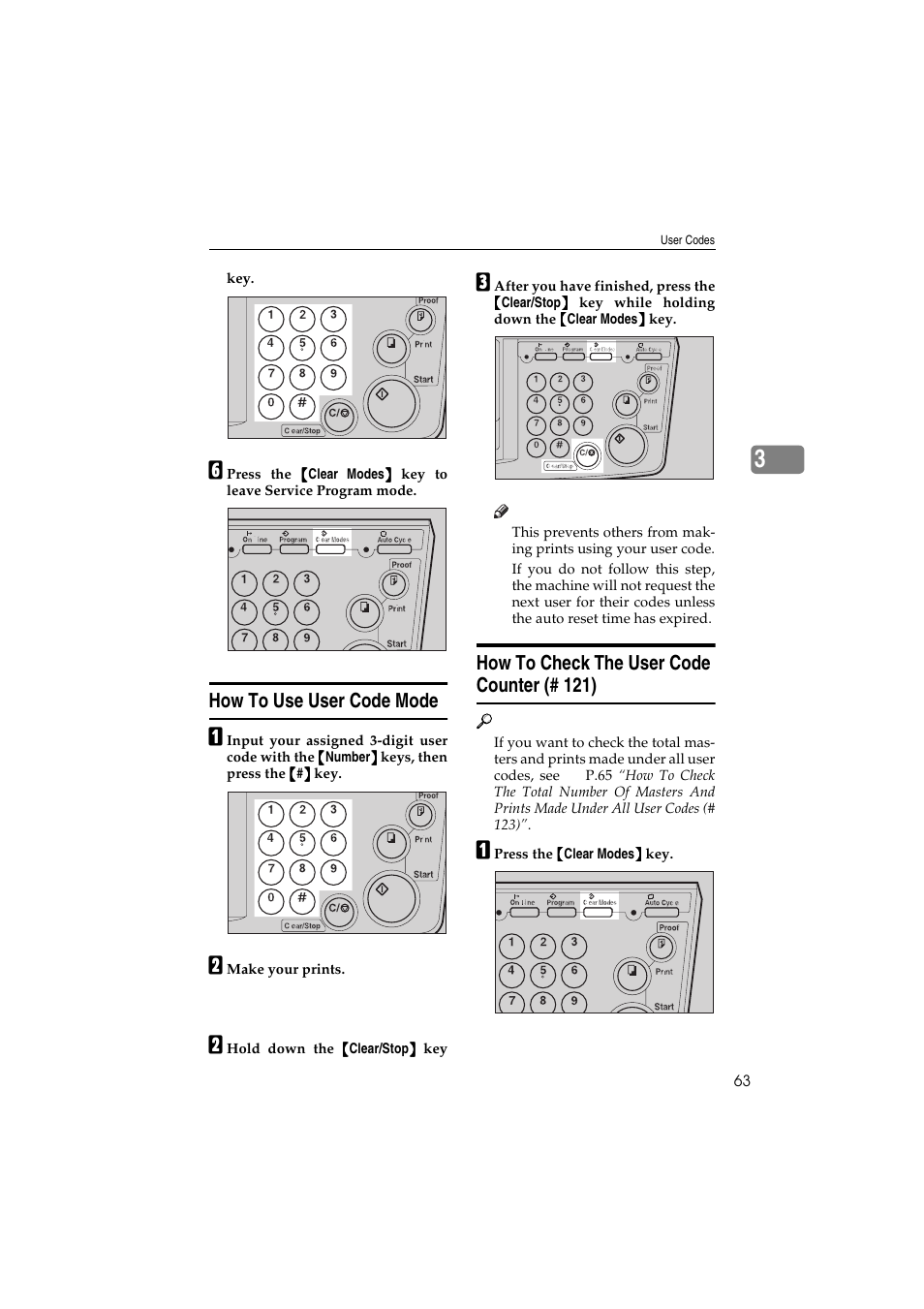 How to use user code mode, How to check the user code counter (# 121) | Savin 3150eDNP User Manual | Page 84 / 125