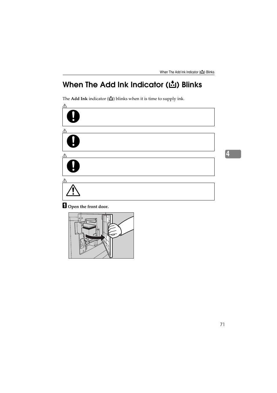 4when the add ink indicator ( j ) blinks | Savin 3150eDNP User Manual | Page 92 / 125