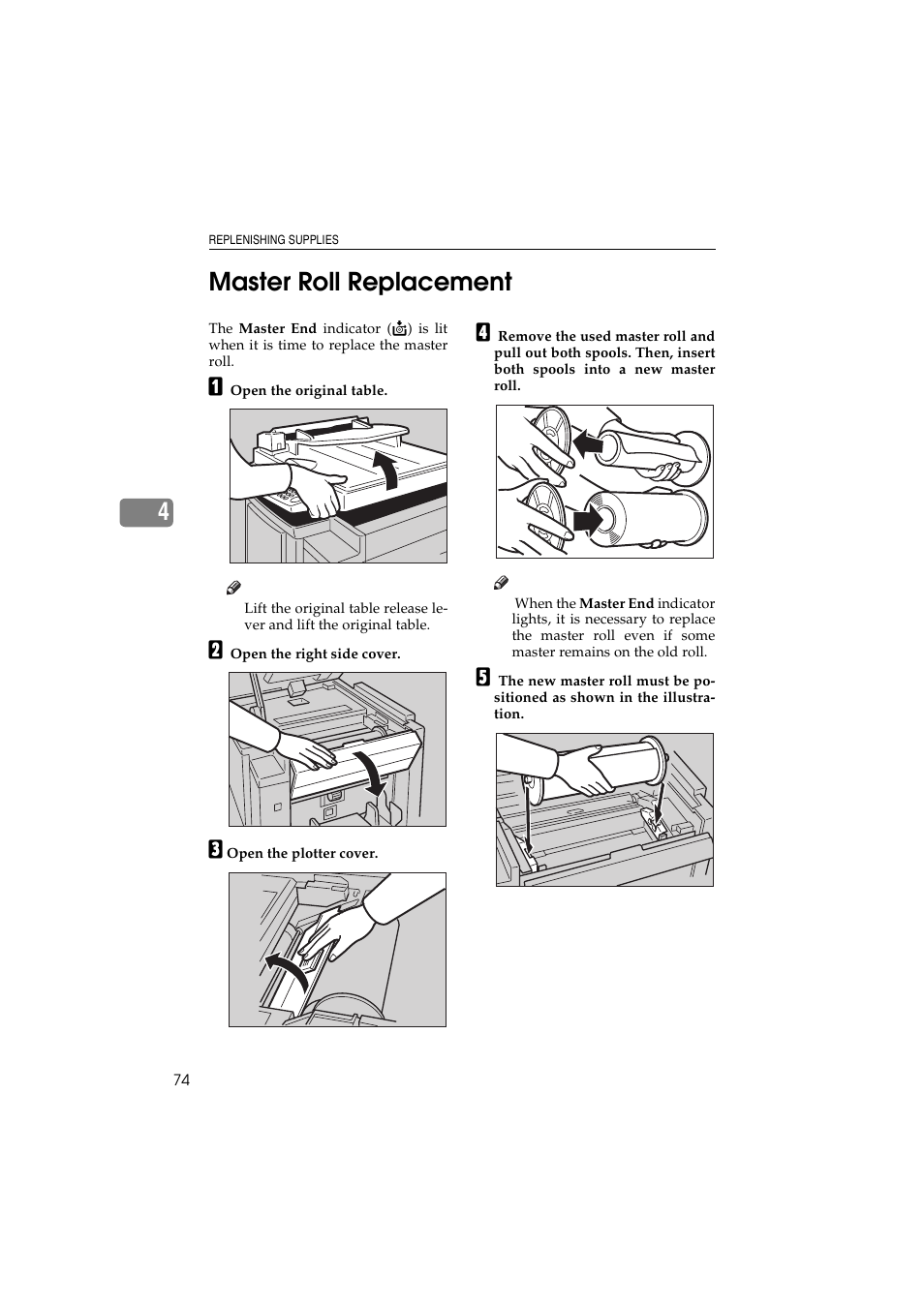 4master roll replacement | Savin 3150eDNP User Manual | Page 95 / 125
