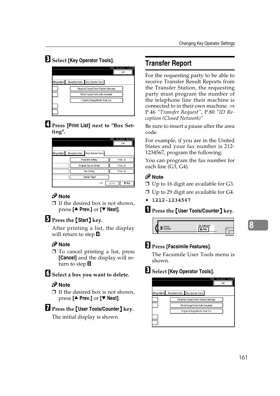 Transfer report | Savin 1045 User Manual | Page 175 / 216