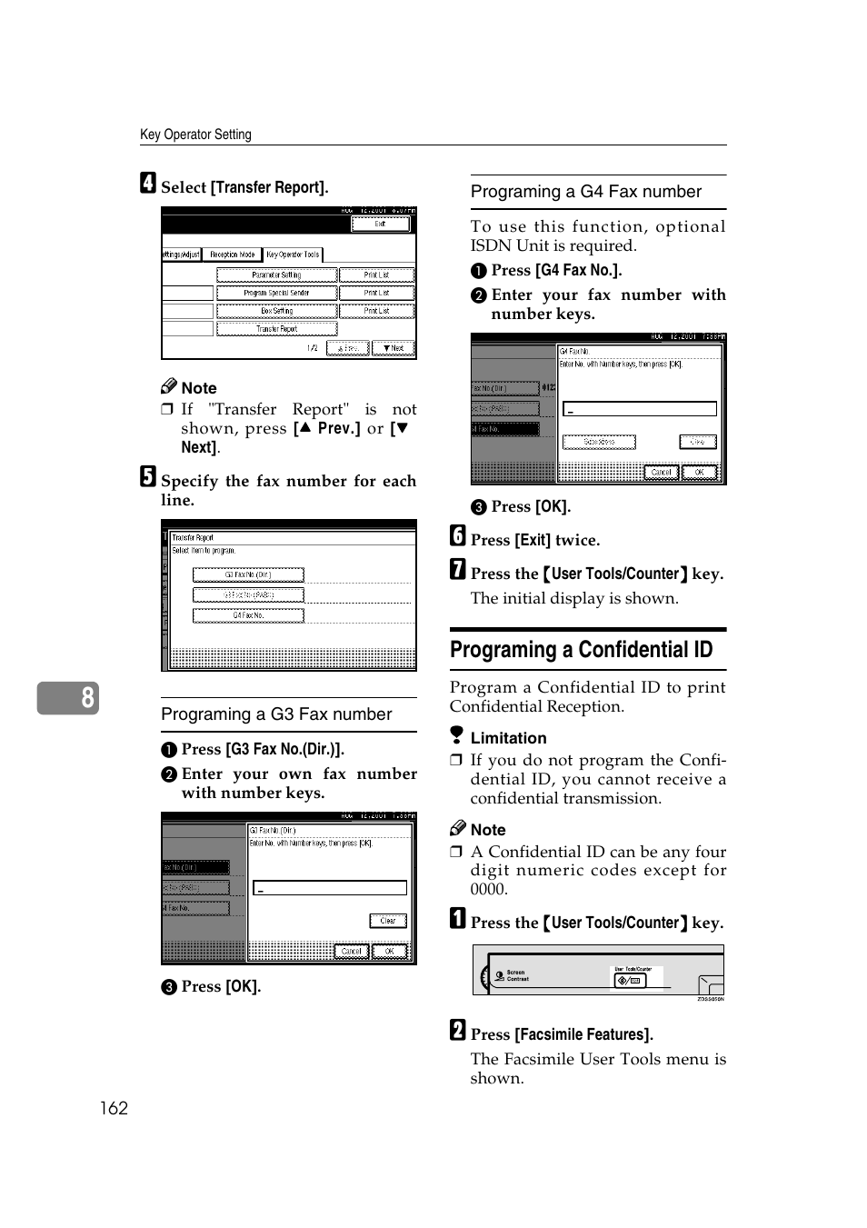 Programing a confidential id | Savin 1045 User Manual | Page 176 / 216