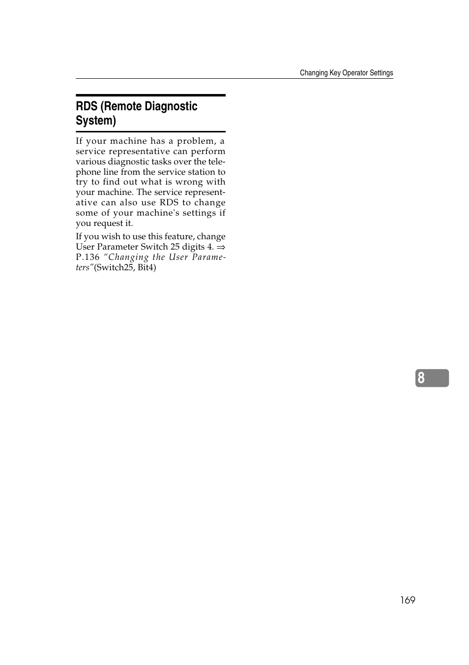 Rds (remote diagnostic system) | Savin 1045 User Manual | Page 183 / 216