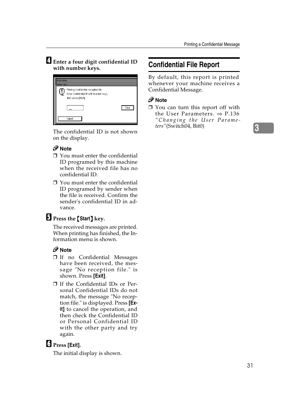 Confidential file report | Savin 1045 User Manual | Page 45 / 216