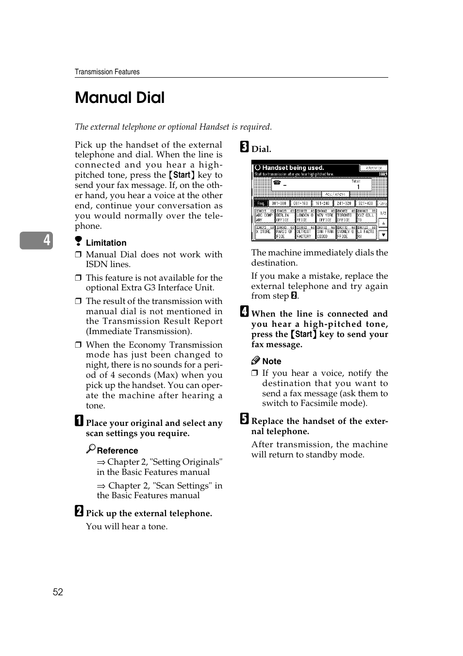 4manual dial | Savin 1045 User Manual | Page 66 / 216