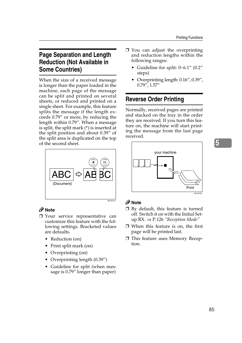 Reverse order printing | Savin 1045 User Manual | Page 99 / 216