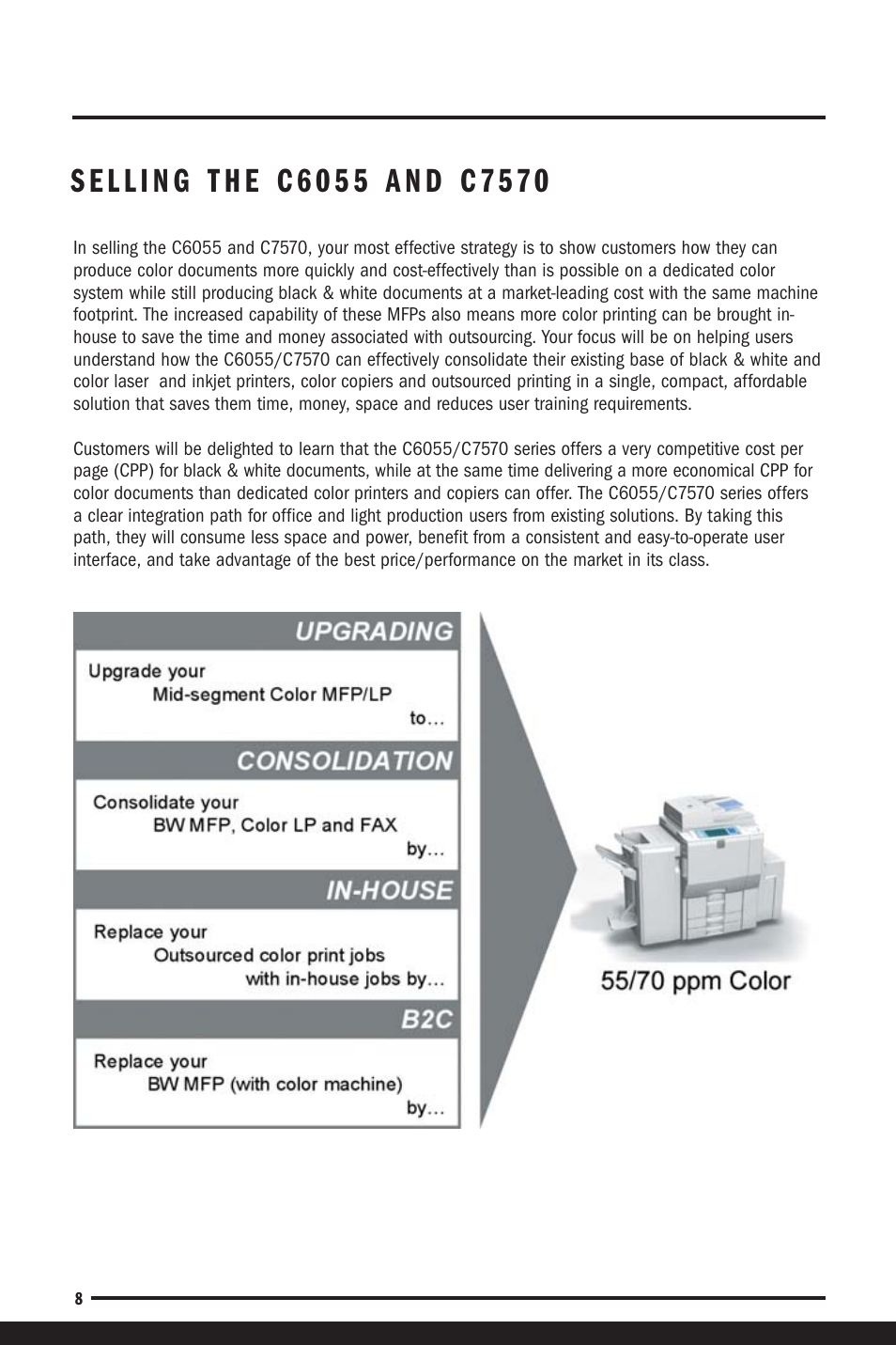 Selling the c6055 and c7570 | Savin C6055 User Manual | Page 11 / 80