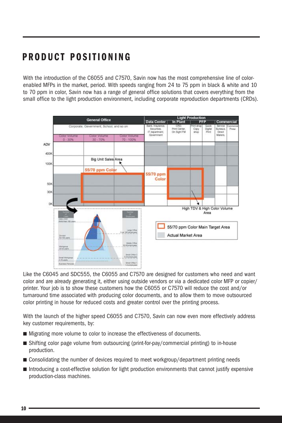 Product positioning | Savin C6055 User Manual | Page 13 / 80