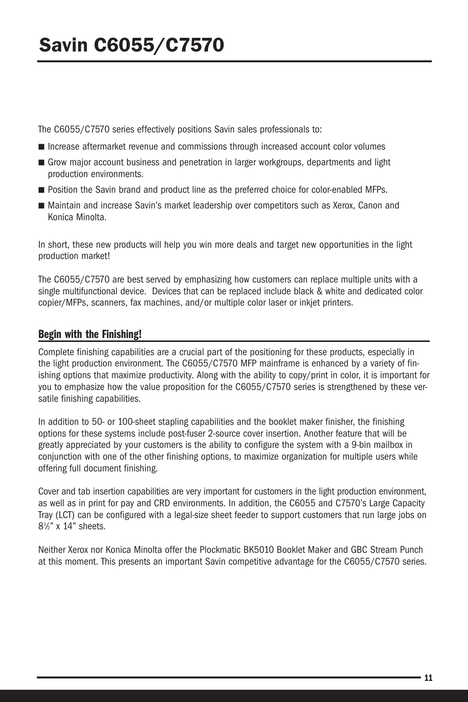 Begin with the finishing | Savin C6055 User Manual | Page 14 / 80