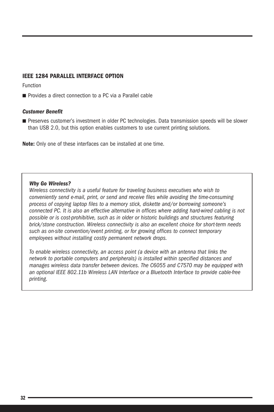 Ieee 1284 parallel interface option | Savin C6055 User Manual | Page 35 / 80