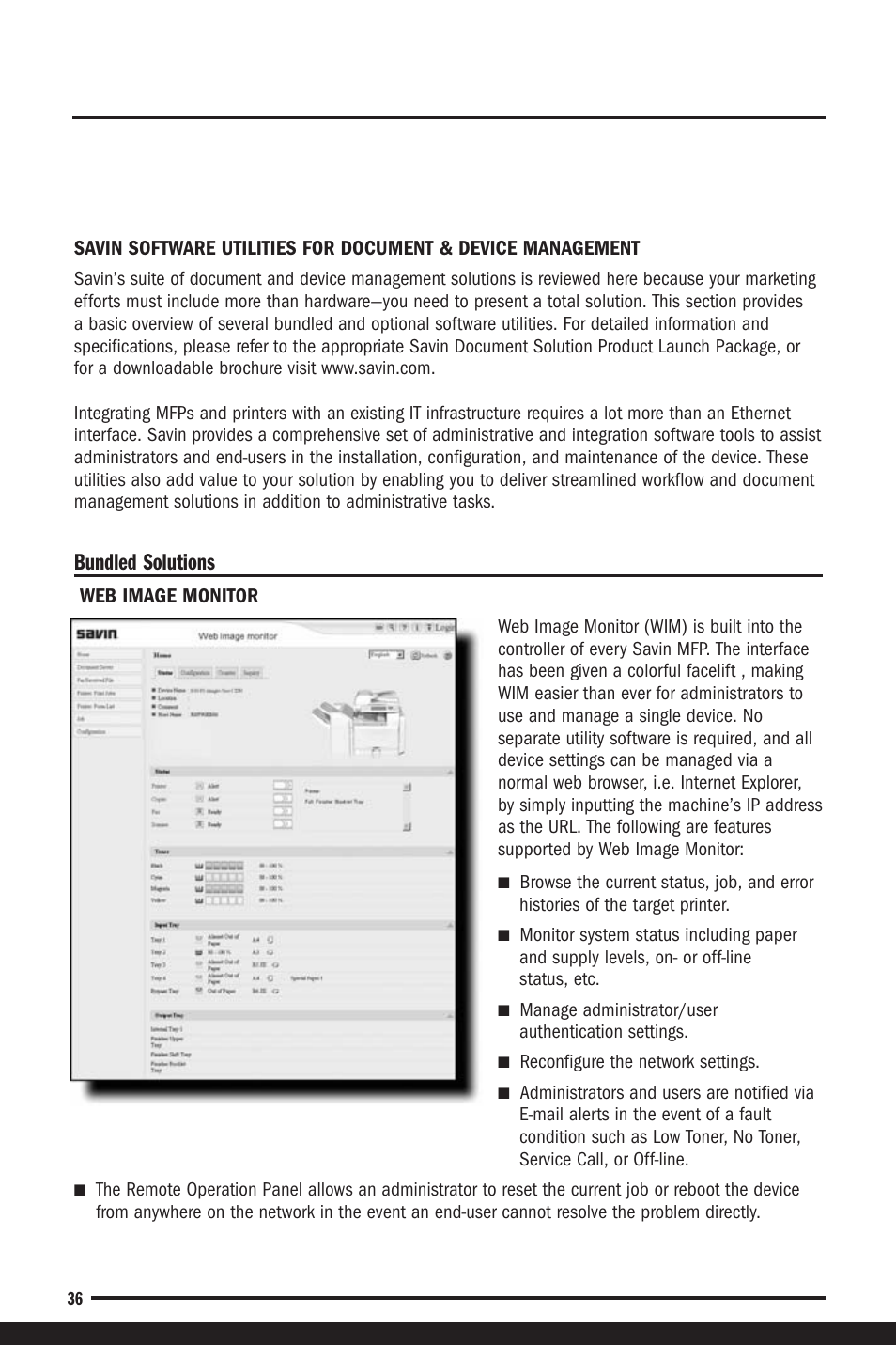 Bundled solutions | Savin C6055 User Manual | Page 39 / 80