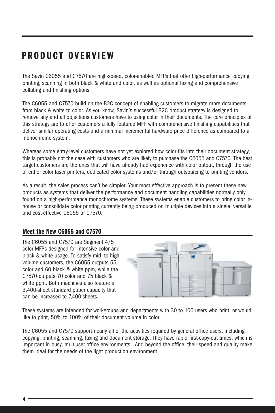 Product overview | Savin C6055 User Manual | Page 7 / 80