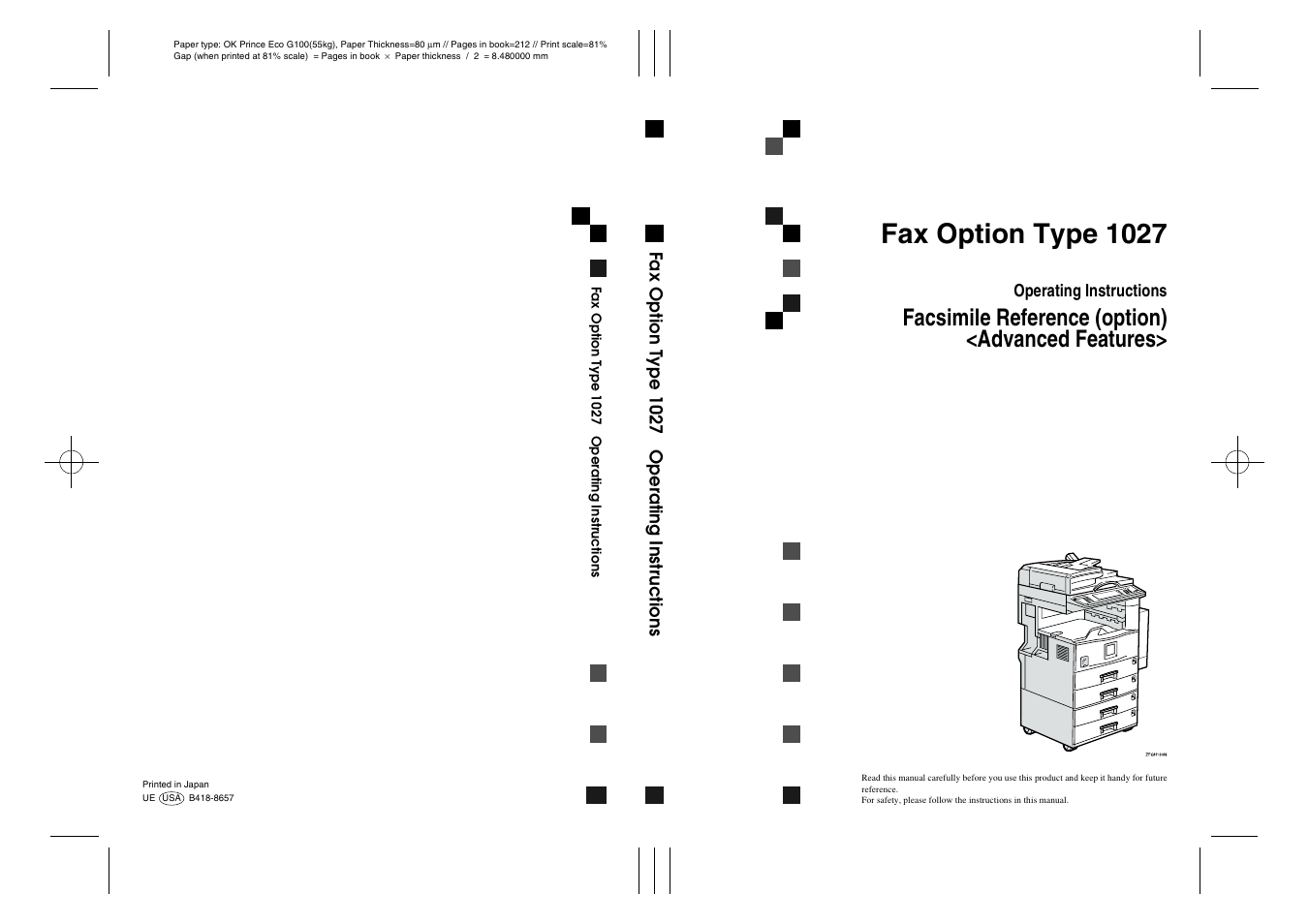 Savin Fax Option Type 1027 User Manual | 74 pages