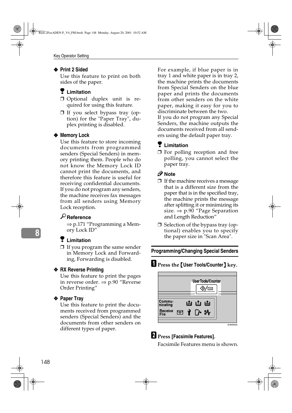 Savin Fax Option Type 1027 User Manual | Page 16 / 74