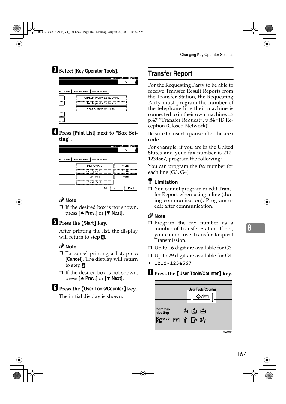 Transfer report | Savin Fax Option Type 1027 User Manual | Page 35 / 74