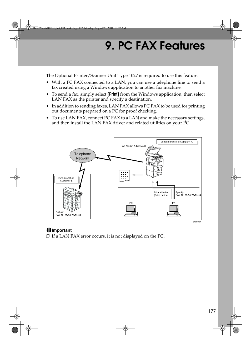 Pc fax features | Savin Fax Option Type 1027 User Manual | Page 45 / 74