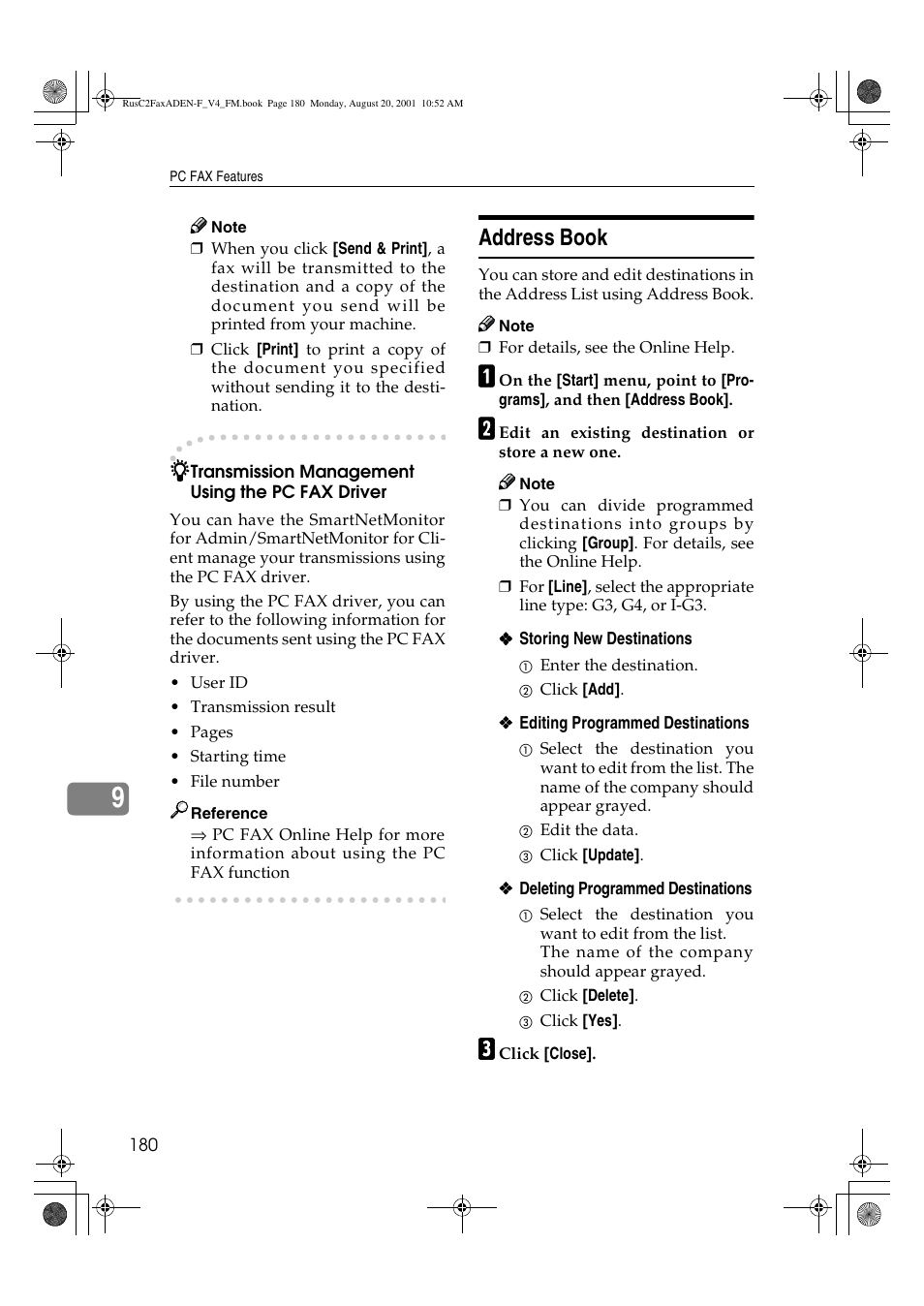 Address book | Savin Fax Option Type 1027 User Manual | Page 48 / 74