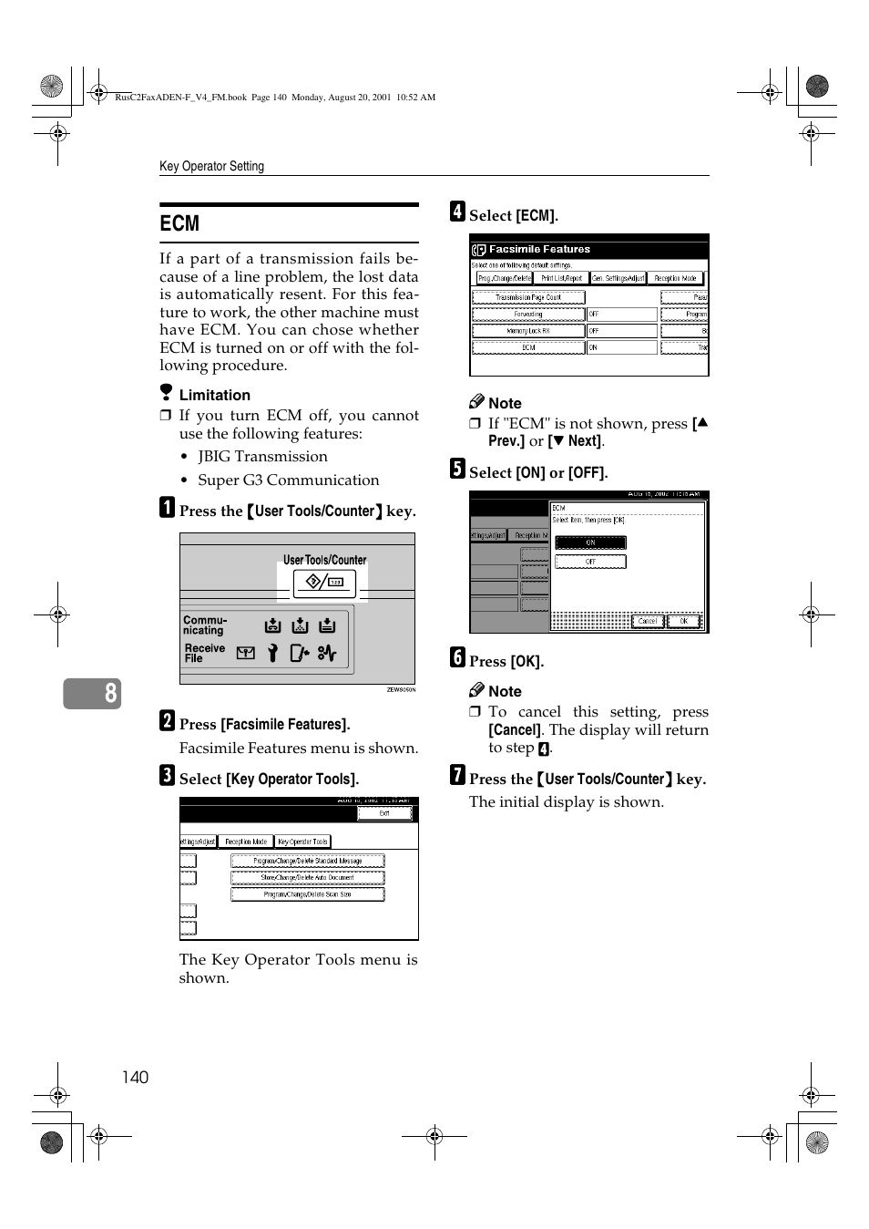 Savin Fax Option Type 1027 User Manual | Page 8 / 74