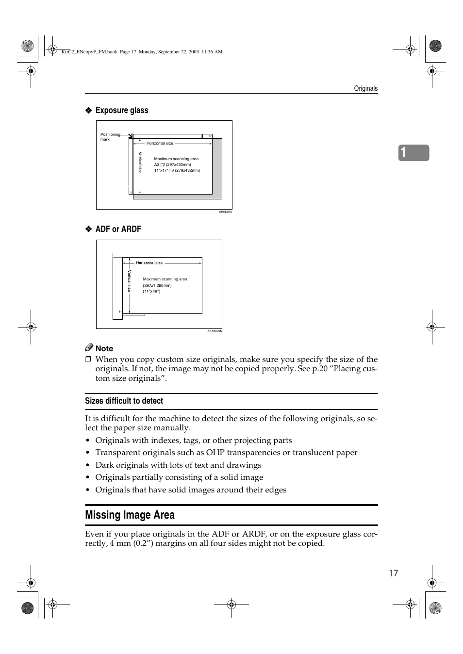 Missing image area | Savin 4018 User Manual | Page 25 / 80