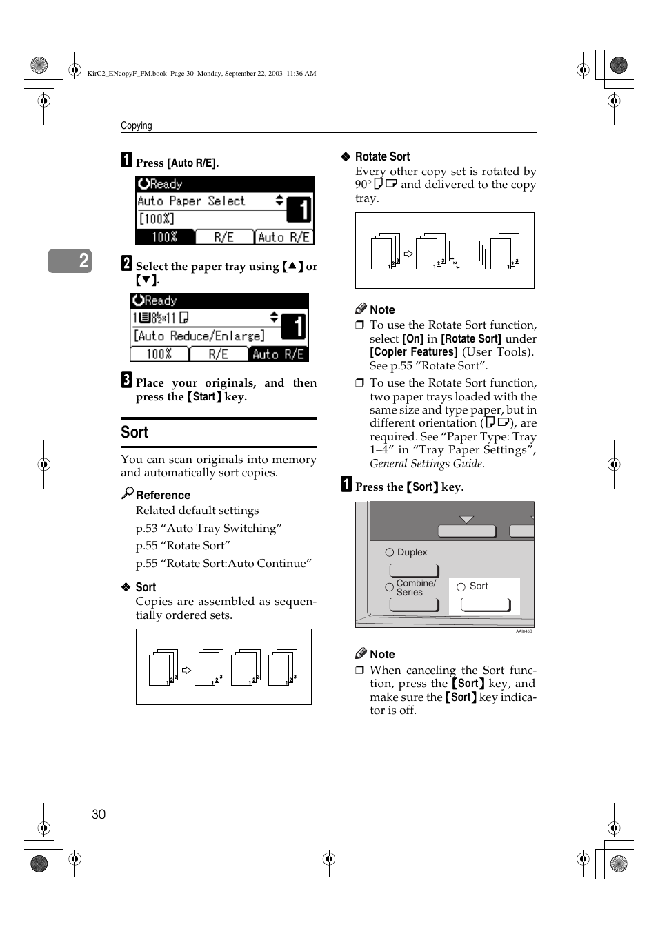 Sort | Savin 4018 User Manual | Page 38 / 80