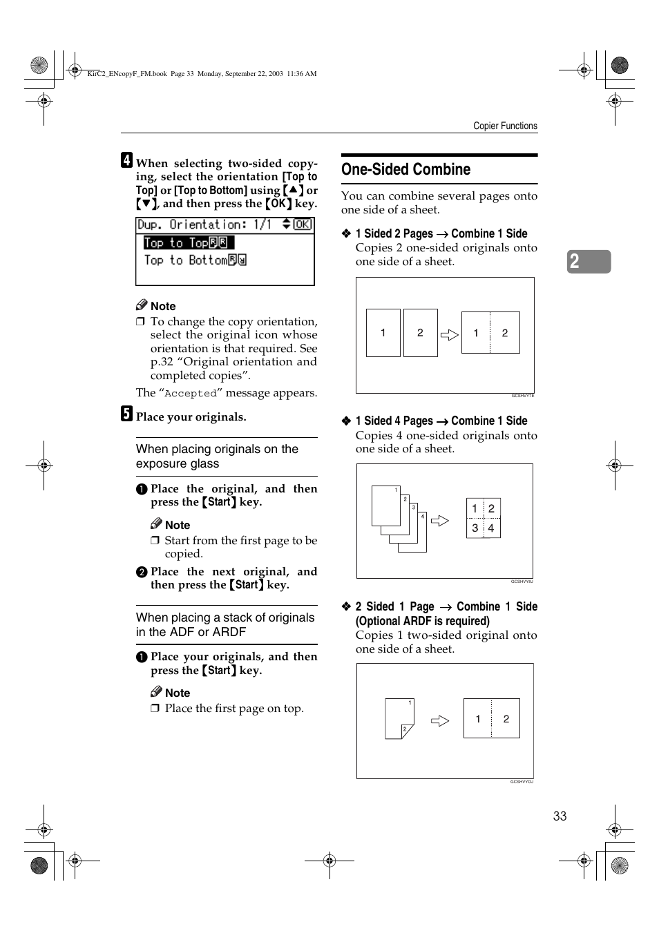 One-sided combine | Savin 4018 User Manual | Page 41 / 80