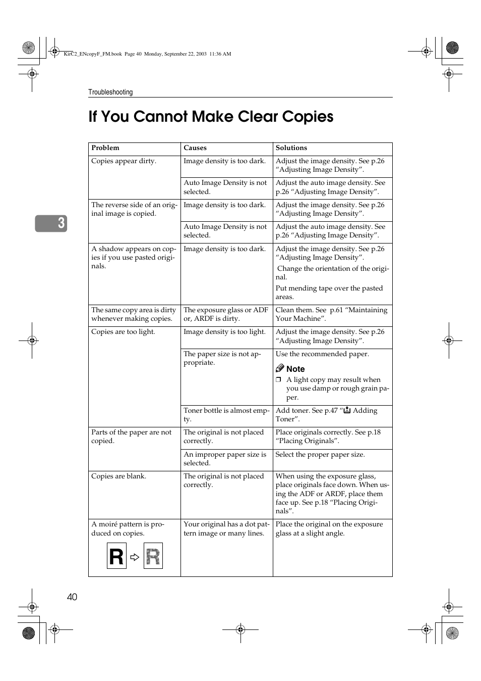 3if you cannot make clear copies | Savin 4018 User Manual | Page 48 / 80