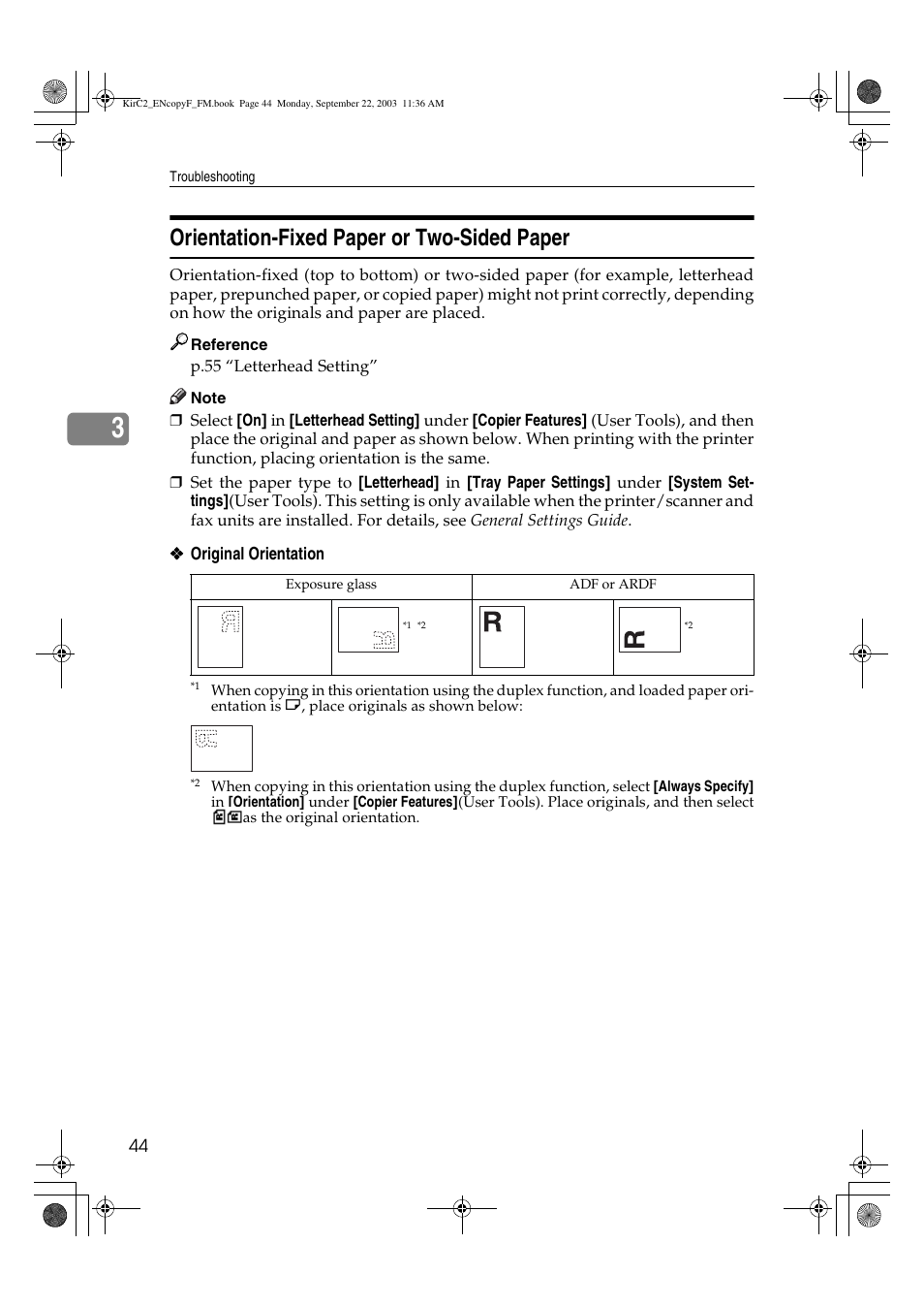 Orientation-fixed paper or two-sided paper | Savin 4018 User Manual | Page 52 / 80