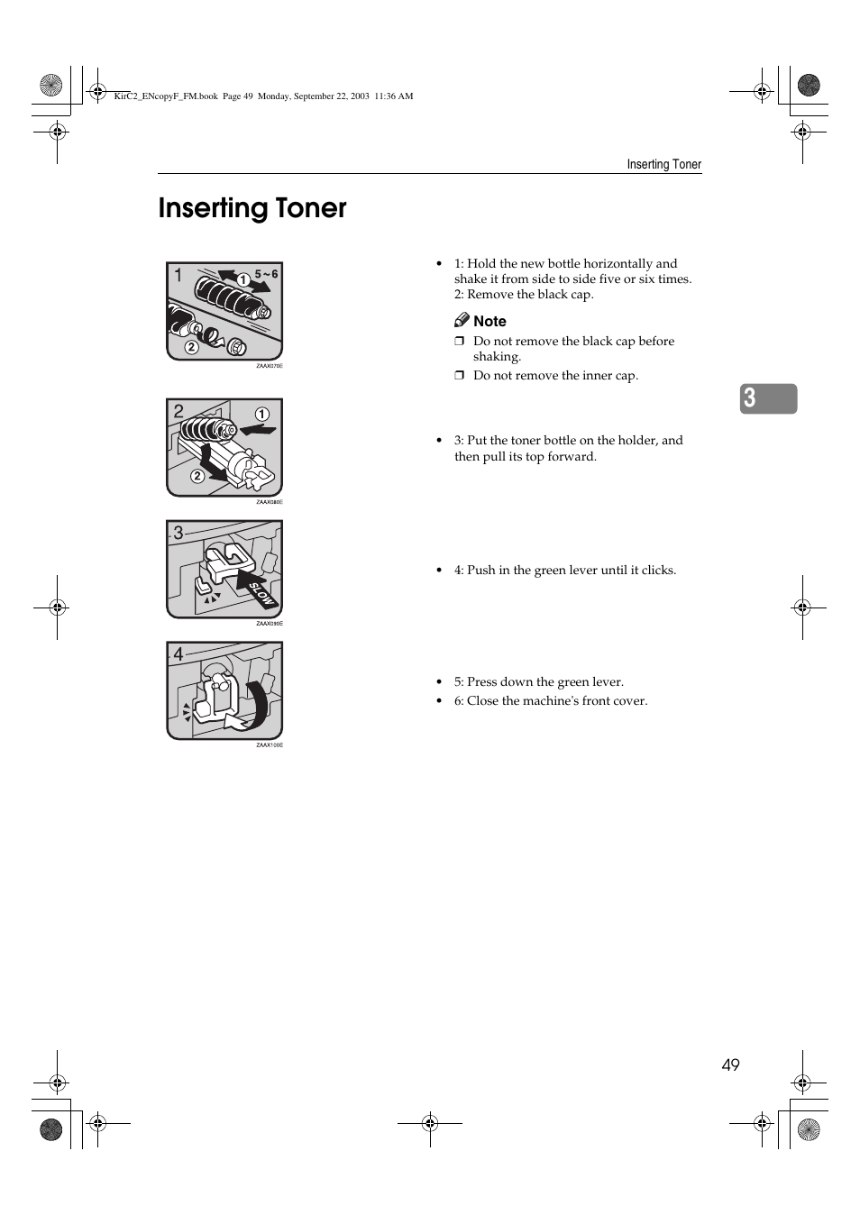 3inserting toner | Savin 4018 User Manual | Page 57 / 80