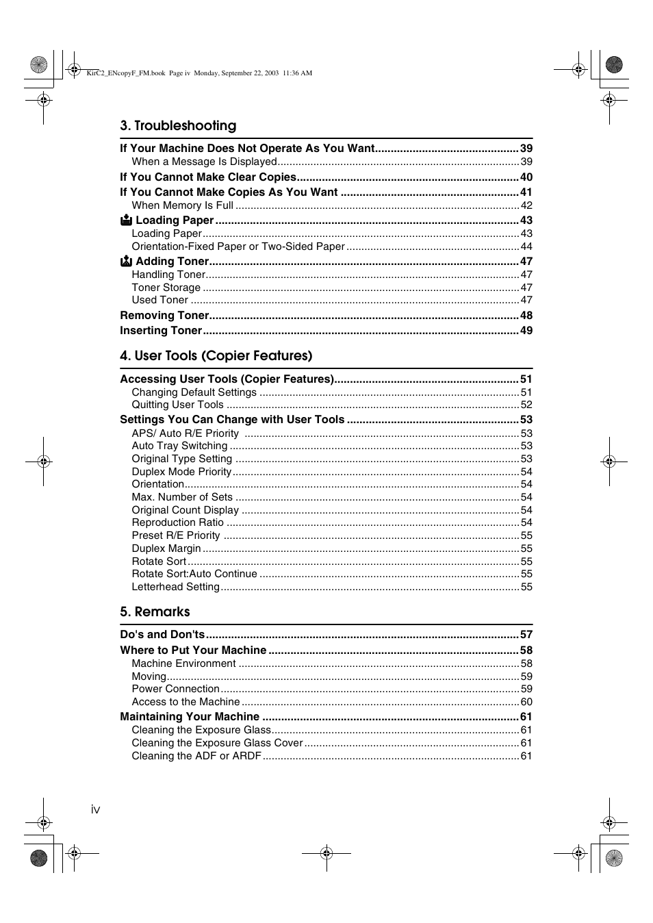 Savin 4018 User Manual | Page 6 / 80