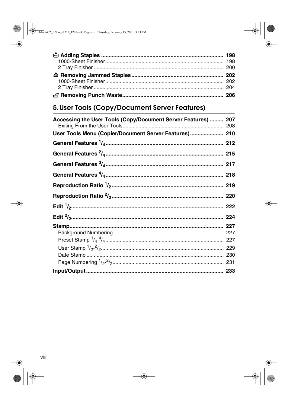 User tools (copy/document server features) | Savin 4502/4502p User Manual | Page 11 / 89