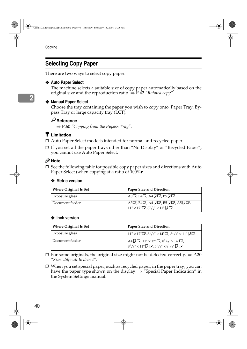 Selecting copy paper | Savin 4502/4502p User Manual | Page 53 / 89