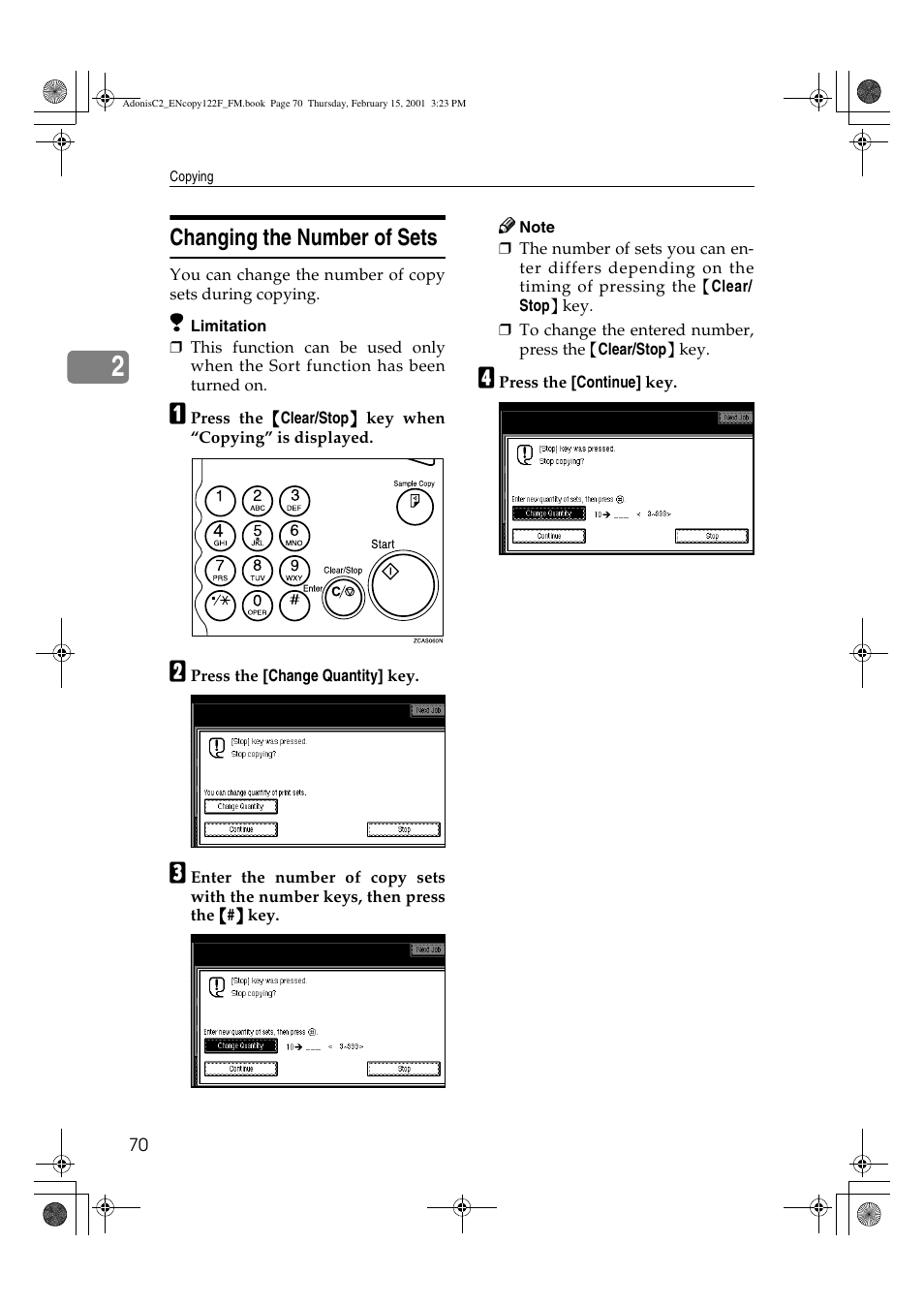 Changing the number of sets | Savin 4502/4502p User Manual | Page 83 / 89