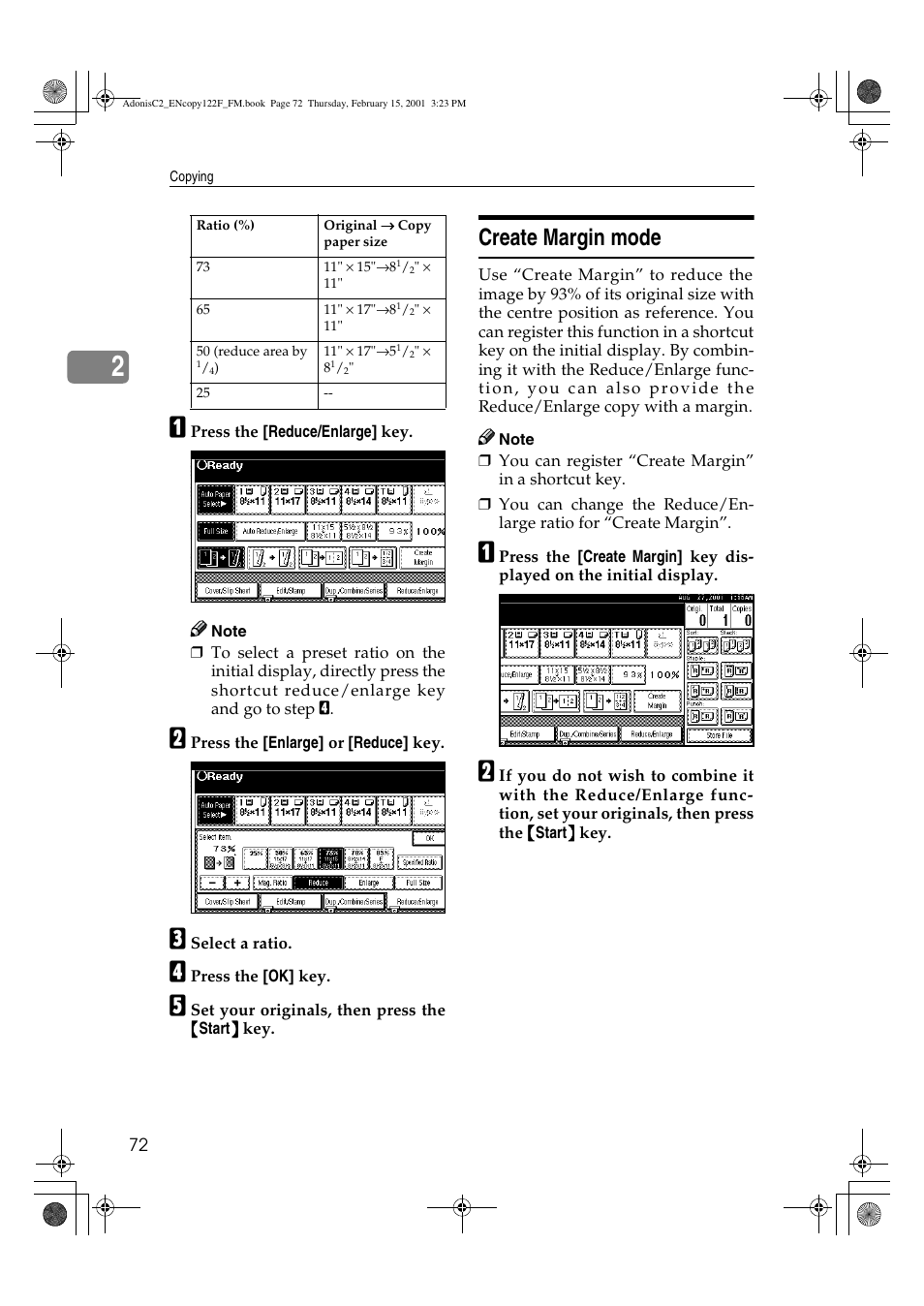 Create margin mode | Savin 4502/4502p User Manual | Page 85 / 89