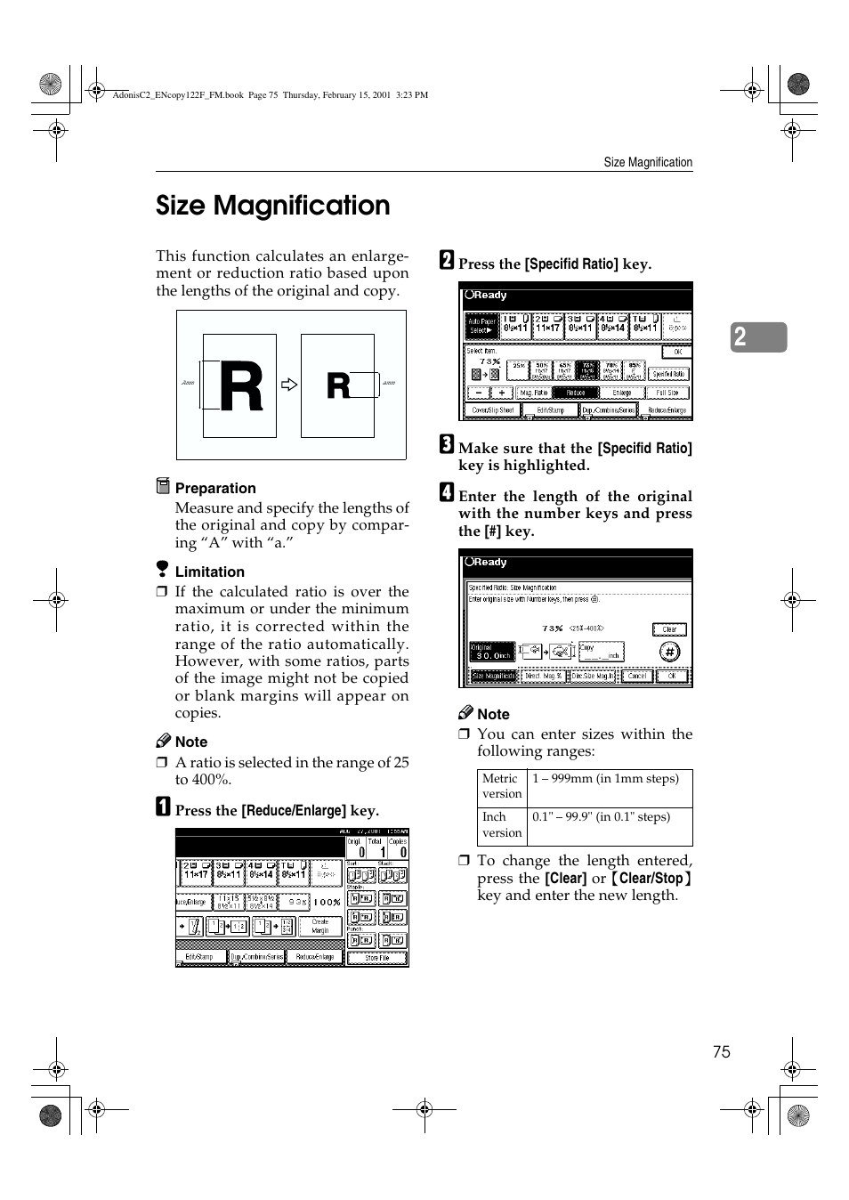 2size magnification | Savin 4502/4502p User Manual | Page 88 / 89